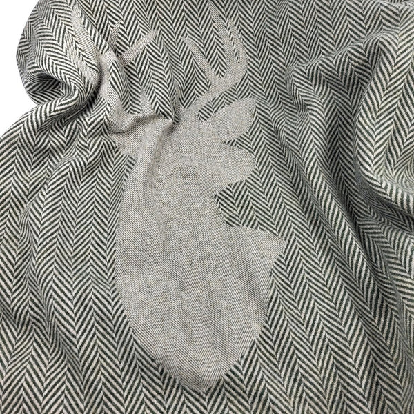 Wolldecke  reine Schurwolle grün mit Hirsch von Eagle Products